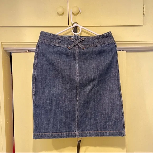 APC MADRAS button front denim A-line skirt S - Picture 4 of 5
